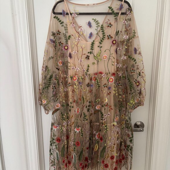 H&M Floral Embroidered Mid Dress - Picture 6 of 6